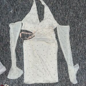 Oh Polly White Pearl Dress